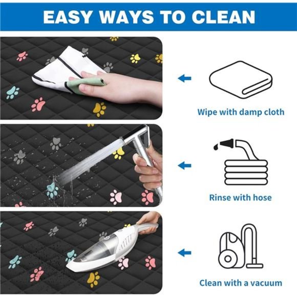 Dog Seat Cover (54" W x 56" L, Colored Paw Prints) Scratch Prevention Cover - Picture 5 of 6